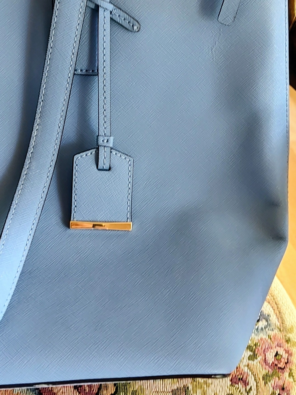 kate spade light blue leather tote. Excellent Condition. - Picture 8 of 16